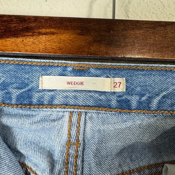 levi's capital E | wedgie icon fit distressed denim women's jeans sz 27 - Picture 4 of 11